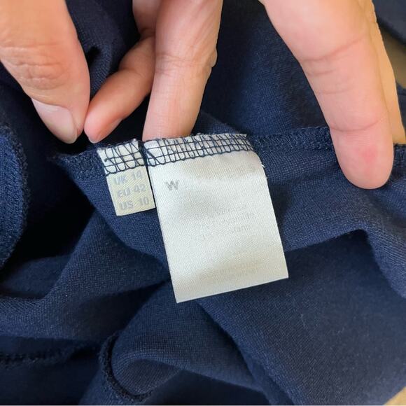 Whistles Navy Blue Tie Waist Dress - Picture 8 of 8